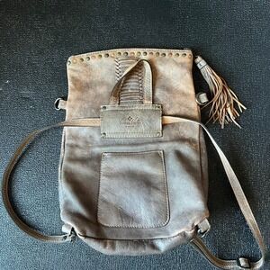 Patricia Nash Luzille Distressed Brown Leather Convertible Backpack Bag Rustic